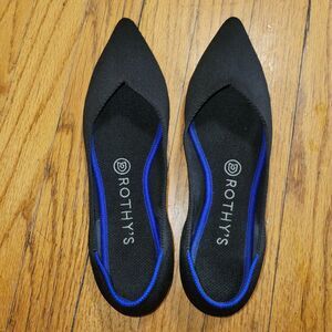 Rothy’s Women’s The Point Flats In Black Solid Size 8 GUC